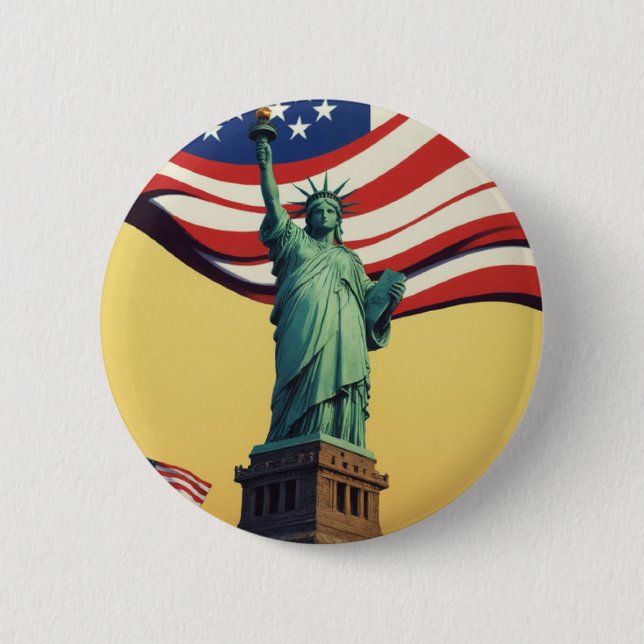 Statue of Liberty - USA 6 Cm Round Badge (Front)