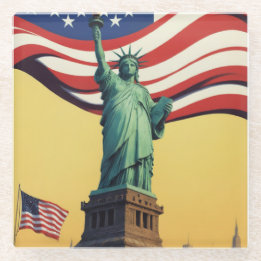 Statue of Liberty - USA Glass Coaster