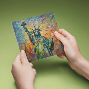 Statue of Liberty van Gogh style Card