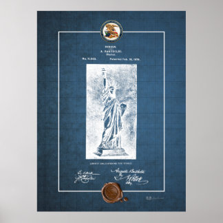 Statue of Liberty Vintage Patent Blueprint Poster