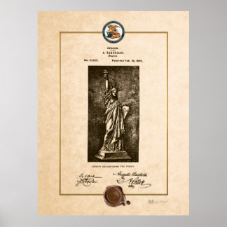 Statue of Liberty Vintage Patent Document Poster