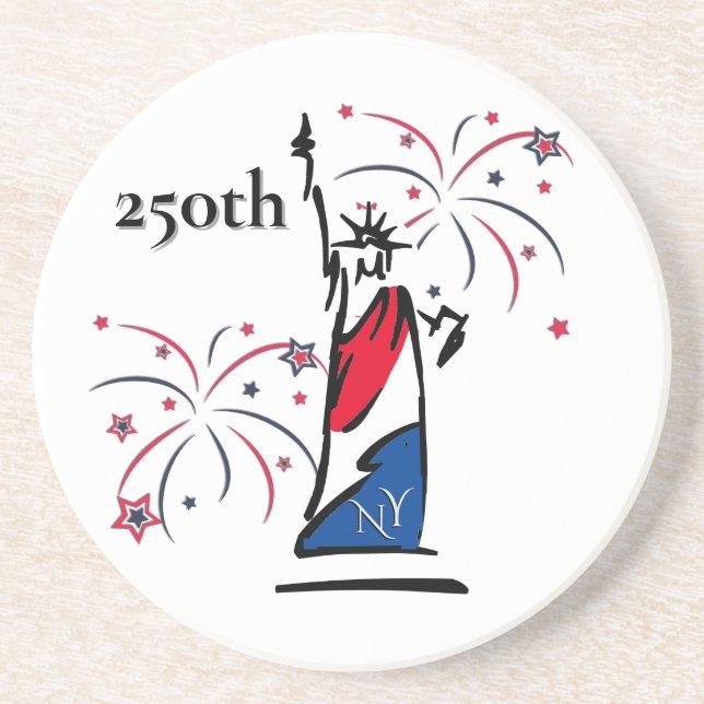 Statue of Liberty w/ Fireworks 250th Independence Coaster (Front)