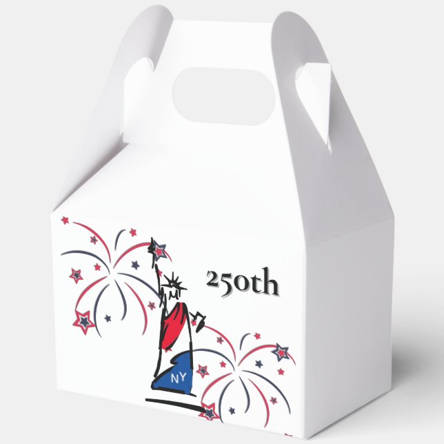 Statue of Liberty w/ Fireworks 250th Independence Favour Box (Front)