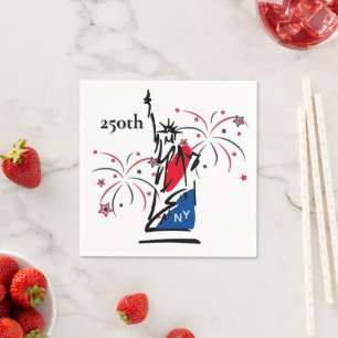 Statue of Liberty w/ Fireworks 250th Independence Napkin
