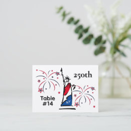 Statue of Liberty w/ Fireworks 250th Independence Place Card