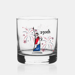 Statue of Liberty w/ Fireworks 250th Independence Whiskey Glass