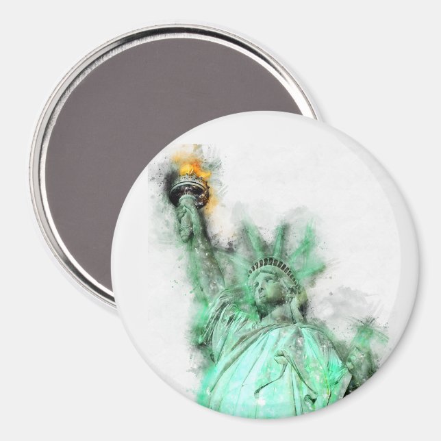 Statue of Liberty Watercolor Close-up Portrait Magnet (Front/Back)