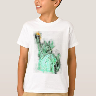 Statue of Liberty Watercolor Close-up Portrait T-Shirt