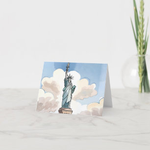 Statue of Liberty Watercolor Landmark Card