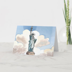 Statue of Liberty Watercolor Landmark Card