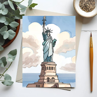 Statue of Liberty | Watercolor Landmark Postcard