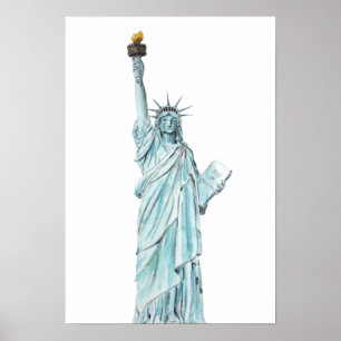 Statue of Liberty watercolor  Poster