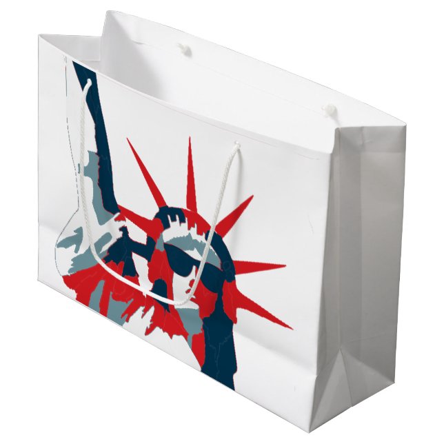 Statue of Liberty Wearing Sunglasses Large Gift Bag (Front Angled)
