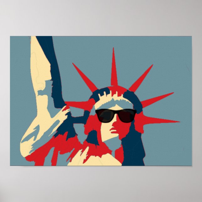 Statue of Liberty Wearing Sunglasses Poster (Front)