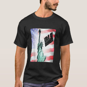 Statue Of Liberty With American Flag T-Shirt
