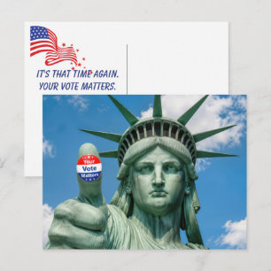 Statue of Liberty with Election Sticker Postcard