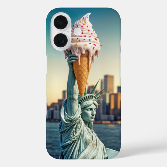 Statue of Liberty With Ice Cream Cone Case-Mate iPhone Case (Back)