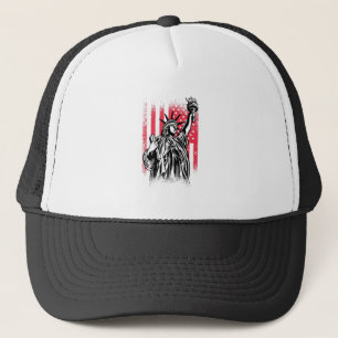Statue Of Liberty With USA Flag Trucker Hat