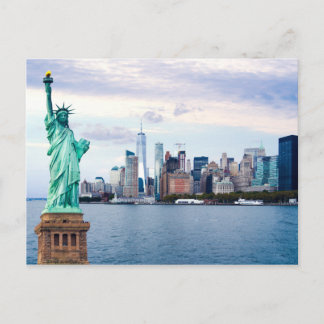 Statue of Liberty with World Trade Centre Postcard