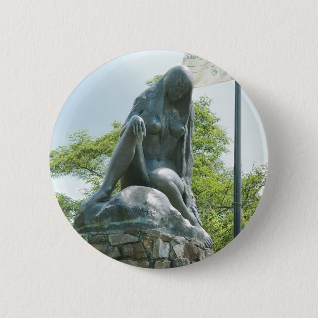 Statue of Lorelei 6 Cm Round Badge (Front)