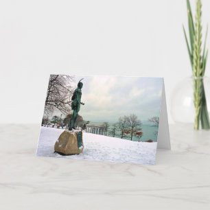 Statue of Massasoit in Plymouth, MA Holiday Card