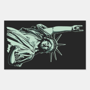 Statue of Metal Rectangular Sticker