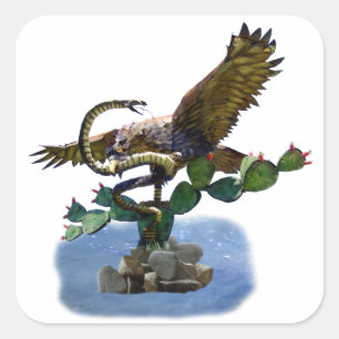 Statue of Mexican coat of arms Square Sticker