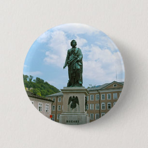Statue of Mozart in Salzburg 6 Cm Round Badge