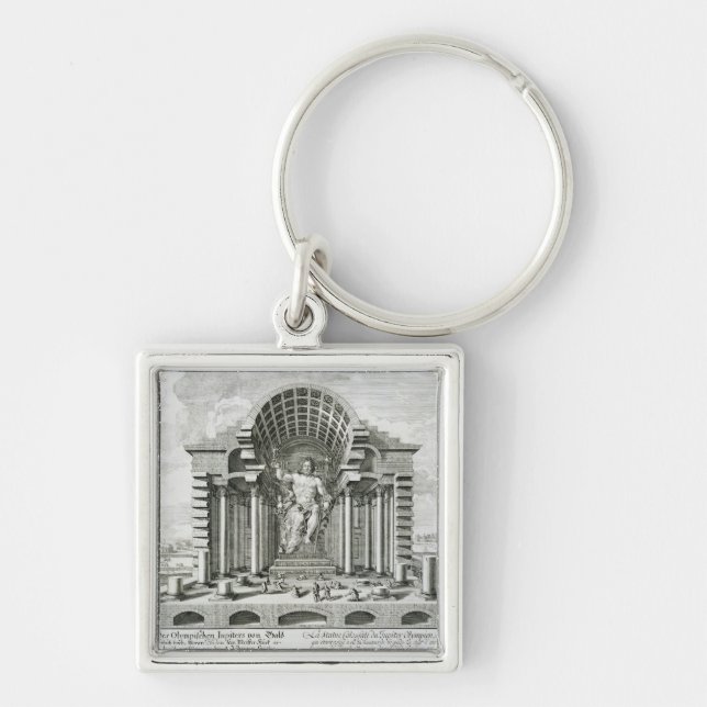 Statue of Olympian Zeus, made by Phidias in gold a Key Ring (Front)