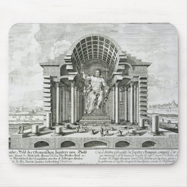 Statue of Olympian Zeus, made by Phidias in gold a Mouse Mat (Front)