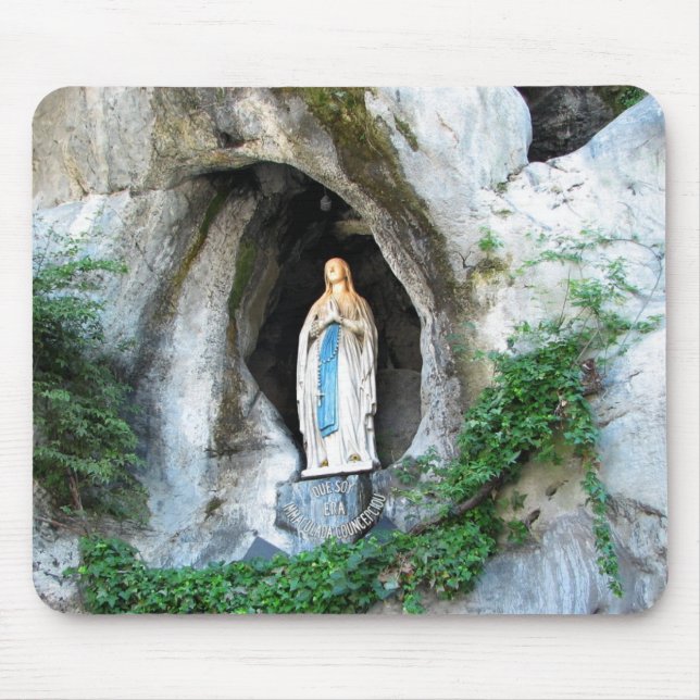 Statue of Our Lady of Lourdes, Lourdes, France Mouse Mat (Front)