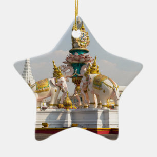Statue of pink elephants Bangkok Thailand Ceramic Tree Decoration