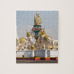 Statue of pink elephants Bangkok Thailand Jigsaw Puzzle