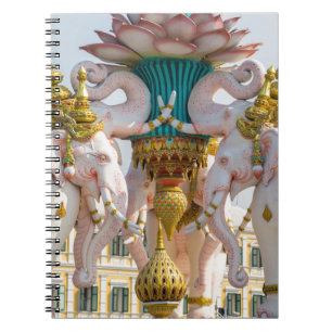Statue of pink elephants Bangkok Thailand Notebook