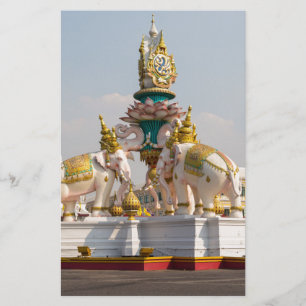 Statue of pink elephants Bangkok Thailand Stationery