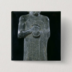 Statue of Prince Gudea, c.2150 BC 15 Cm Square Badge
