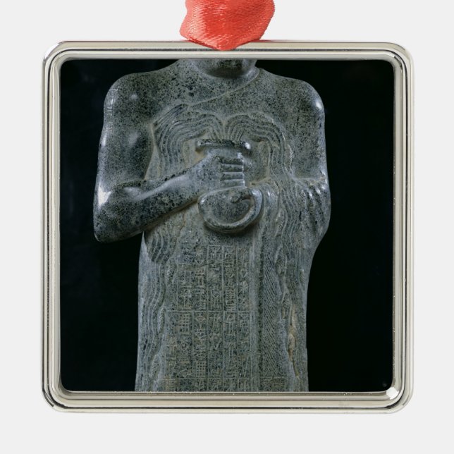 Statue of Prince Gudea, c.2150 BC Metal Tree Decoration (Front)