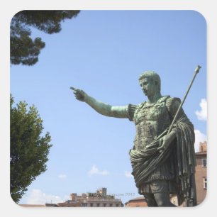 Statue of Roman emperor near the Roman Forum Square Sticker