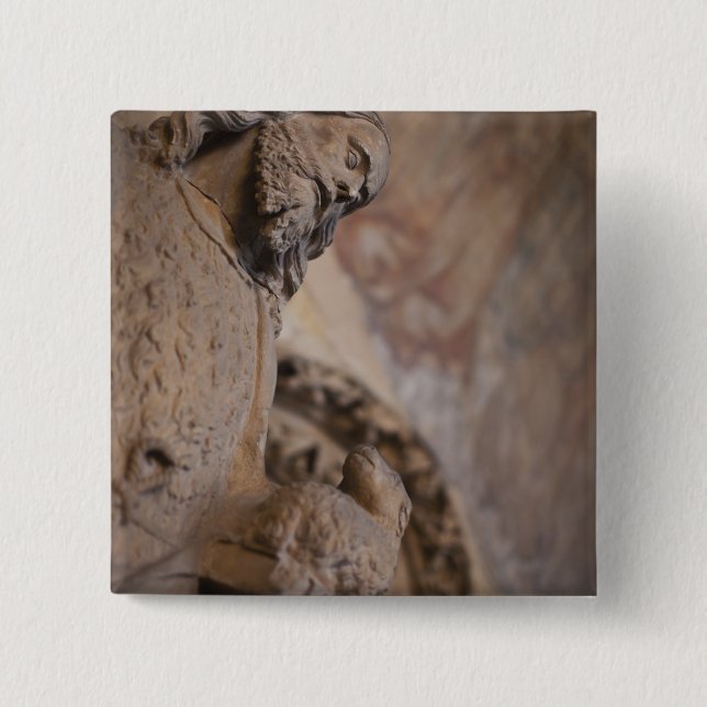 Statue of Saint John the Baptist 15 Cm Square Badge (Front)