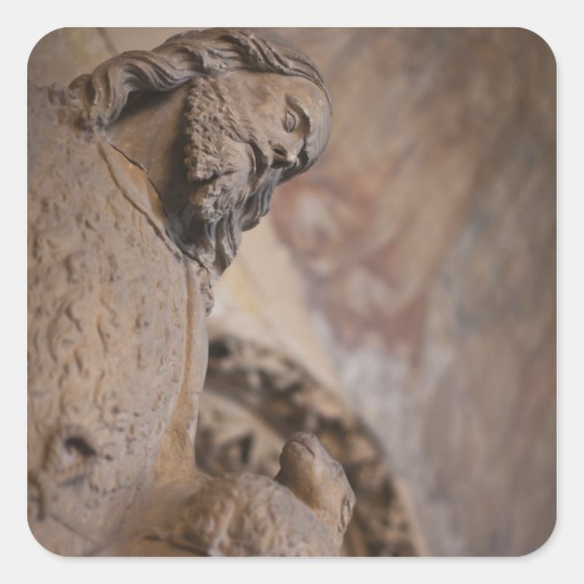 Statue of Saint John the Baptist Square Sticker (Front)