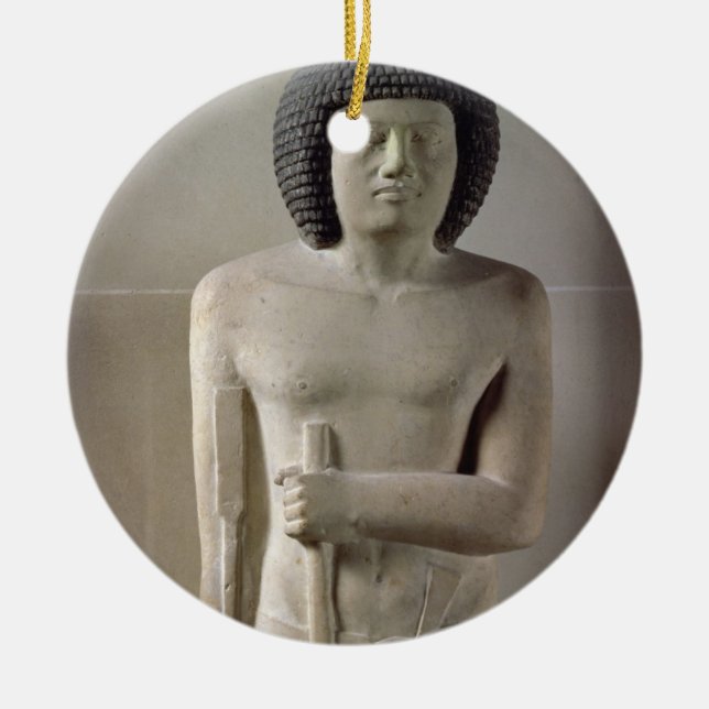 Statue of Sepa, Old Kingdom (painted limestone) Ceramic Tree Decoration (Front)