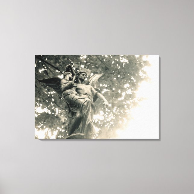 Statue of St Michael, Pere Lachaise Cemetery, Canvas Print (Front)