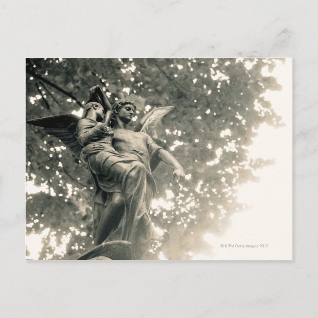 Statue of St Michael, Pere Lachaise Cemetery, Postcard (Front)