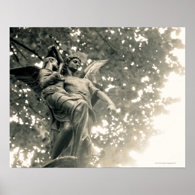 Statue of St Michael, Pere Lachaise Cemetery, Poster (Front)