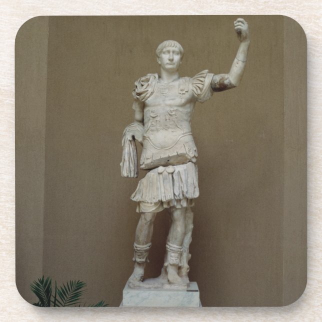 Statue of the Emperor Trajan (53-117 AD) (marble) Coaster (Front)