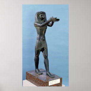 Statue of the God Horus Making a Drink Poster