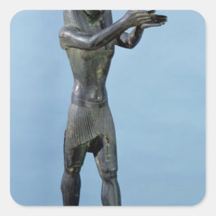 Statue of the God Horus Making a Drink Square Sticker