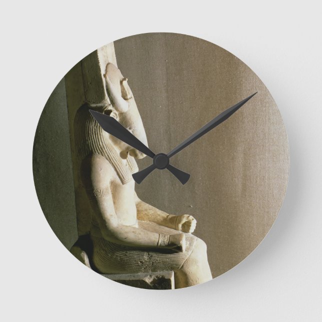 Statue of the god Montu with the head of a bull, f Round Clock (Front)