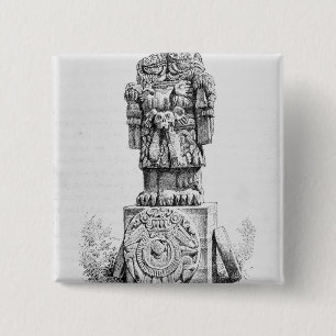 Statue of the Goddess Coatlicue 15 Cm Square Badge