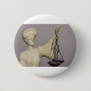Statue of the goddess Themis 6 Cm Round Badge